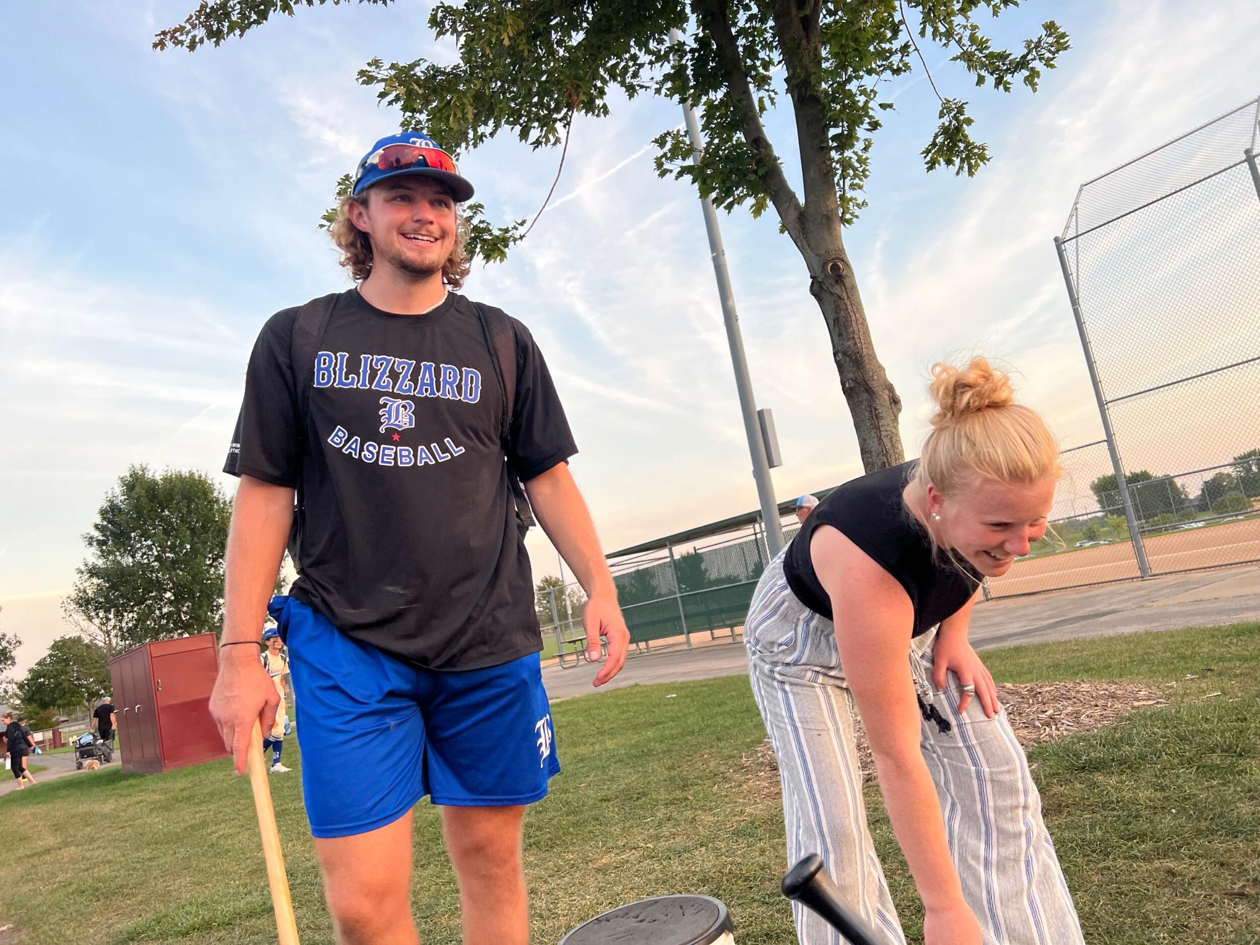 Brooke cheers for the MN Blizzard club baseball's third base coach and loves watching little kid baseball!