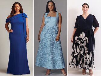 Three plus-size mother-of-the-bride dresses