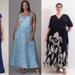 Three plus-size mother-of-the-bride dresses