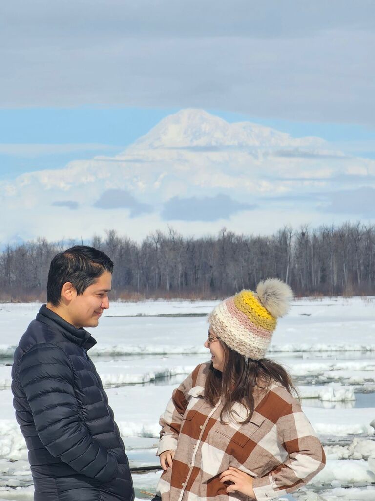 Our first trip together, visiting Becka's friends in Alaska!
