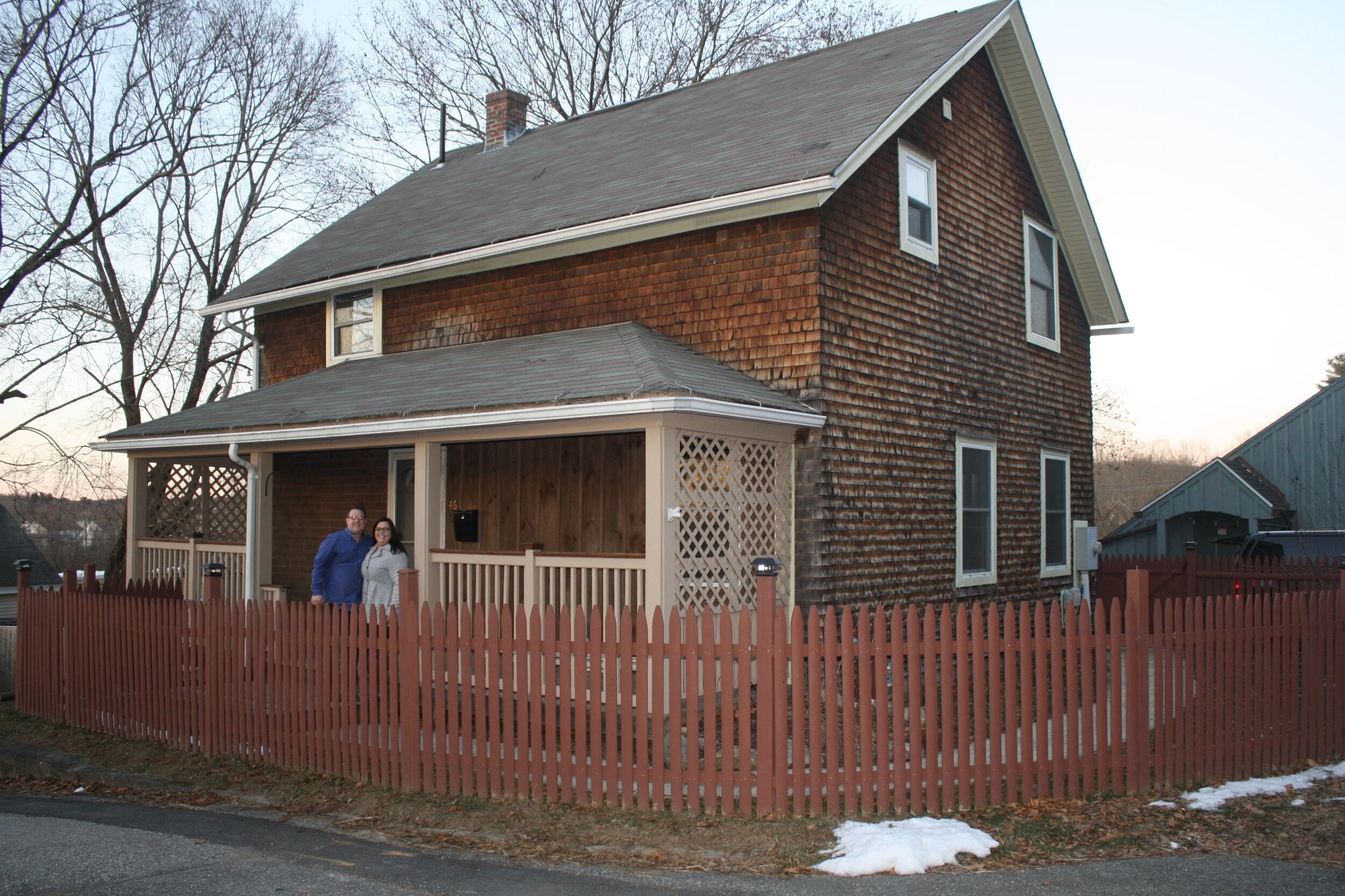 They bought their first home in Putnam, CT- on Halloween, of course.
