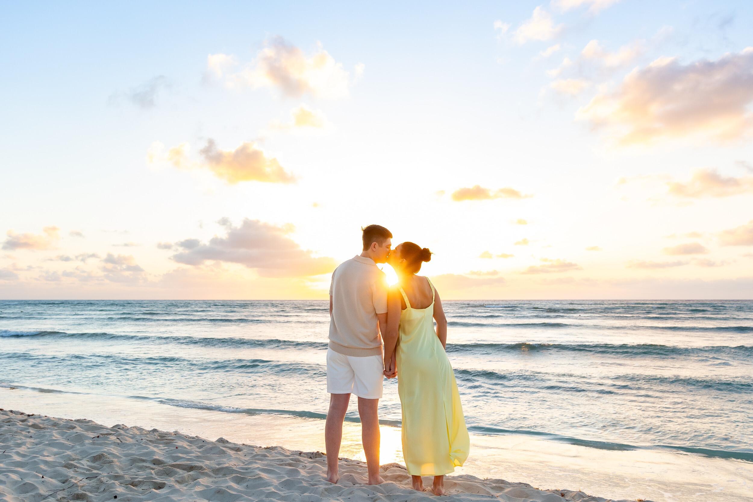 The most magical sunrise proposal on the beaches of Mexico!