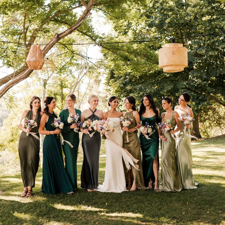 Bride with bridesmaids