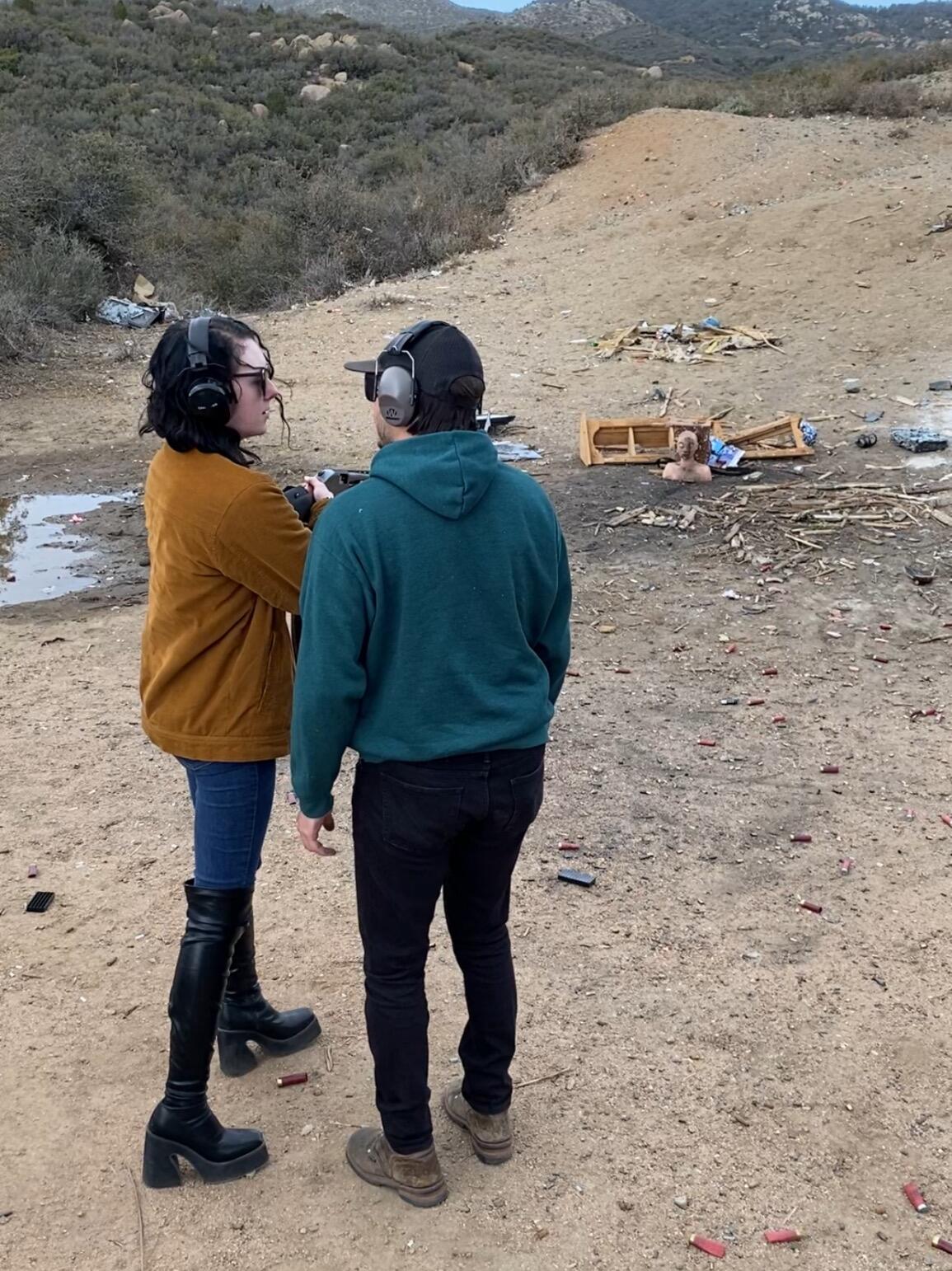 Bryce teaching me how to shoot