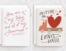 romantic heart and graphic valentine's day cards for fiancé