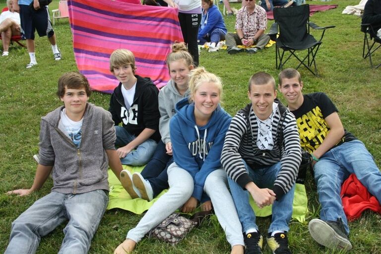 Their first photo together! They were both at cottages the last week of summer and bumped into each other. Here they are at the Bala waterskiing show with the Wolffs!