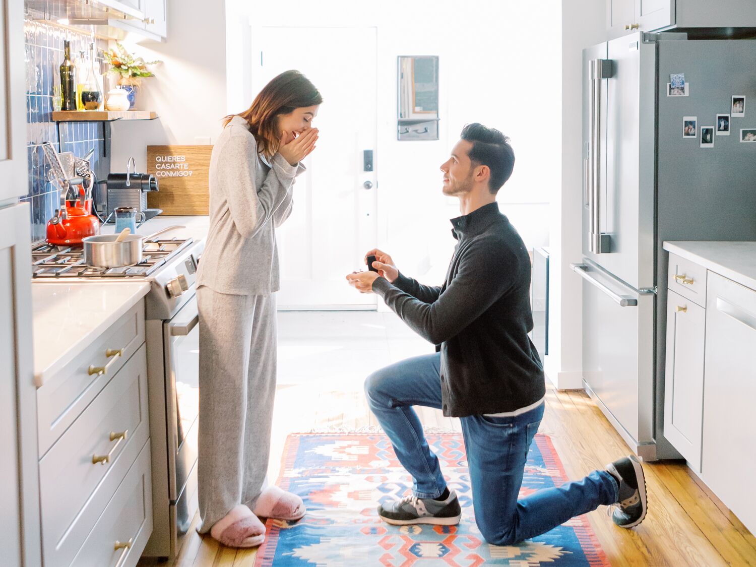 Couple newly engaged 