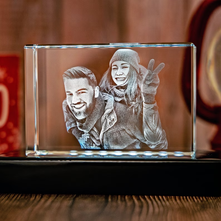 Personalized Photo Cube from 3D Laser Gifts on Etsy