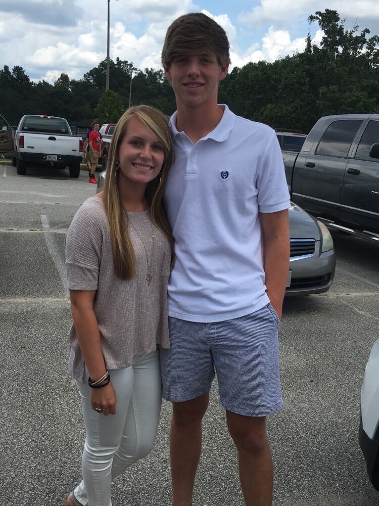 My first day of senior year, Jackson's first day of junior year!