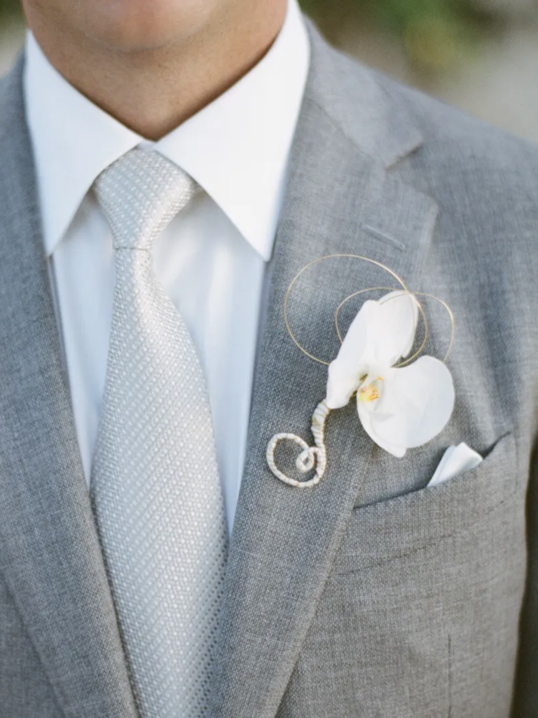 White Orchid Boutonniere