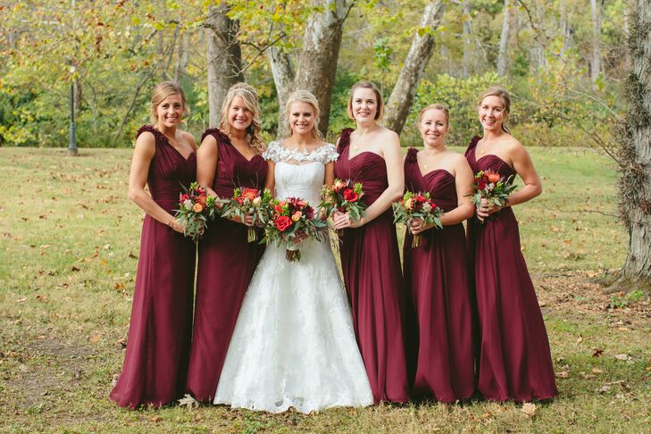 light burgundy bridesmaid dresses