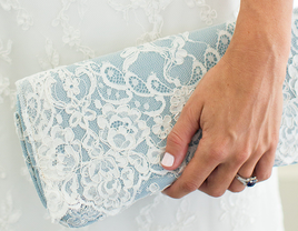 Blue bridal clutch