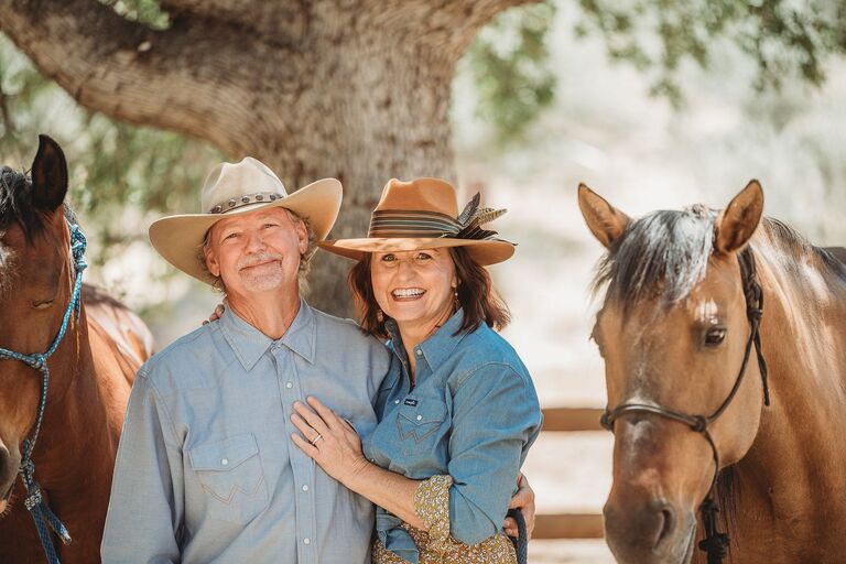 Riding into forever with my favorite person and our loyal companions at Ole Glory Ranch.