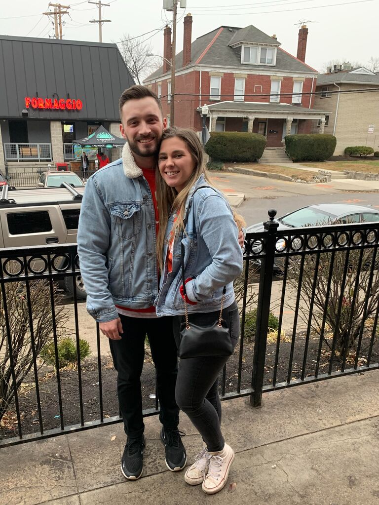 First season watching the Buckeyes together! This was unfortunately not the first time we accidentally wore the same thing out. We had to start checking what the other was wearing. 
