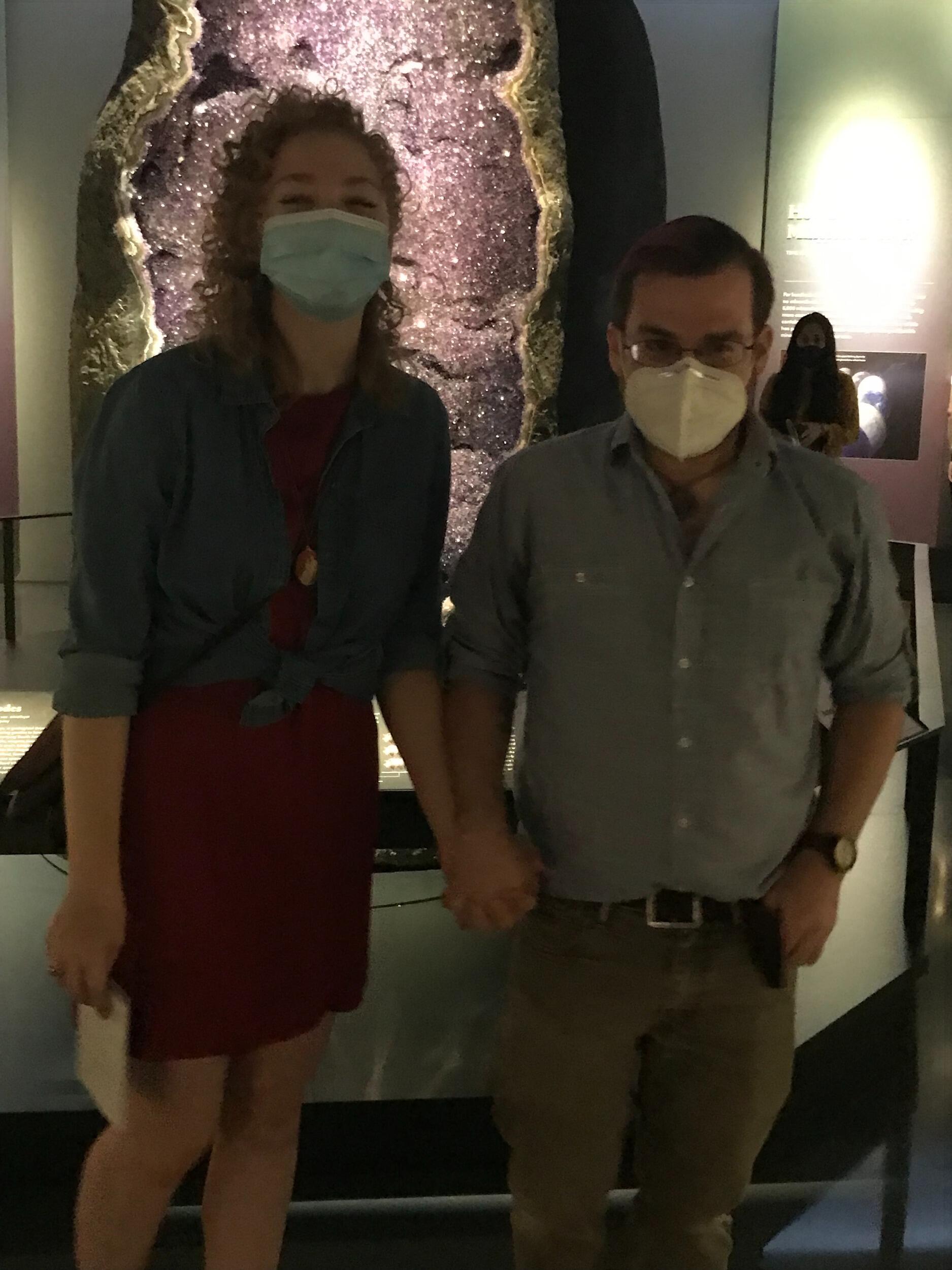 We got engaged on our supposed anniversary. It was a lovely significant surprise to Melanie. Jeffrey was very nervous. I thought he was being really dramatic just for pictures and I still don't know what he said, struggling to get his words out through emotion and a mask.