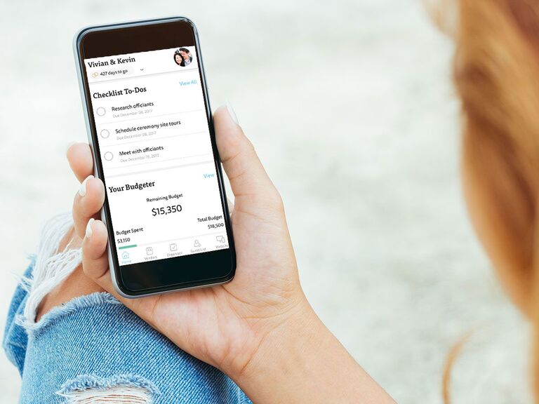 26 Best Wedding Planning Apps Websites To Know Now - the knot wedding app on phone