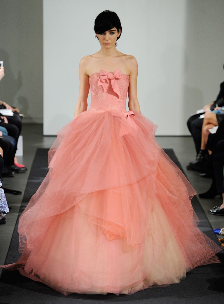 Pink Vera Wang wedding dress
