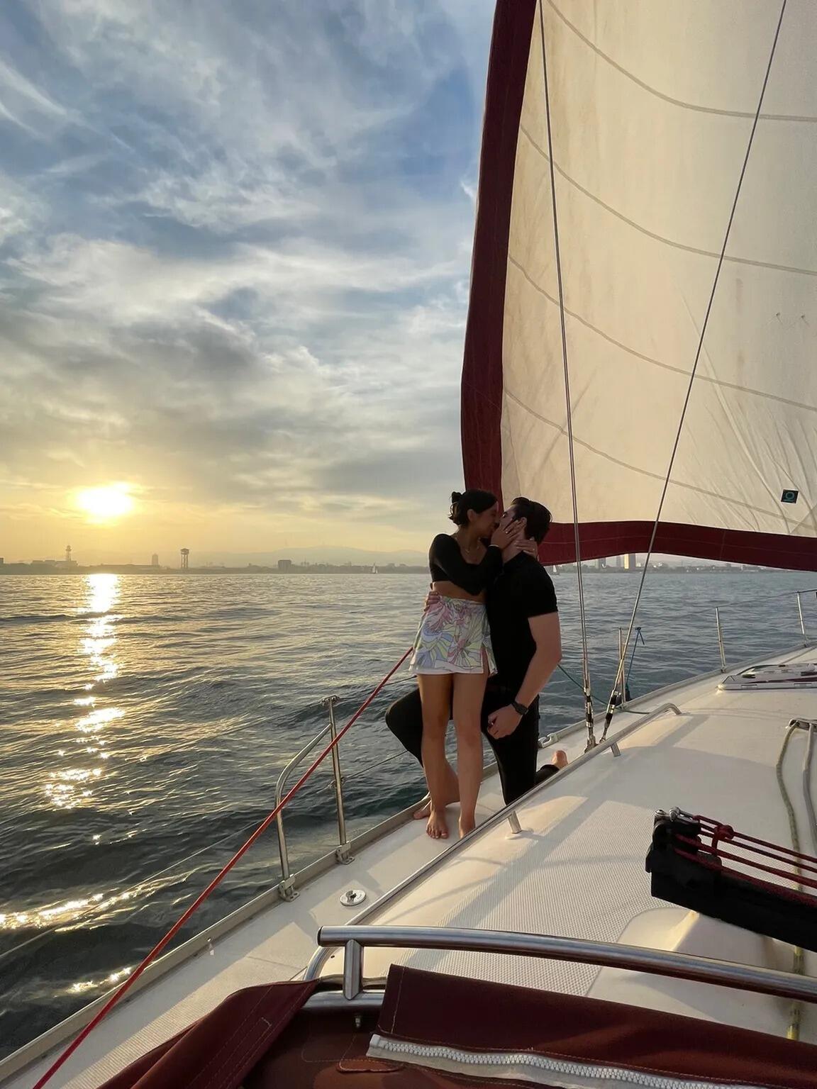 This was the last day of their trip in Spain. By this point, they had explored Madrid, Avila, Toledo, and Barcelona.  Nate kept the ring in his backpack every day waiting for the perfect moment. He ultimately proposed to her on the most beautiful sailboat in Barcelona, Spain at sunset. It could not have been a more perfect moment for the both of them. It is safe to say that Nate pulled off the surprise of the century!