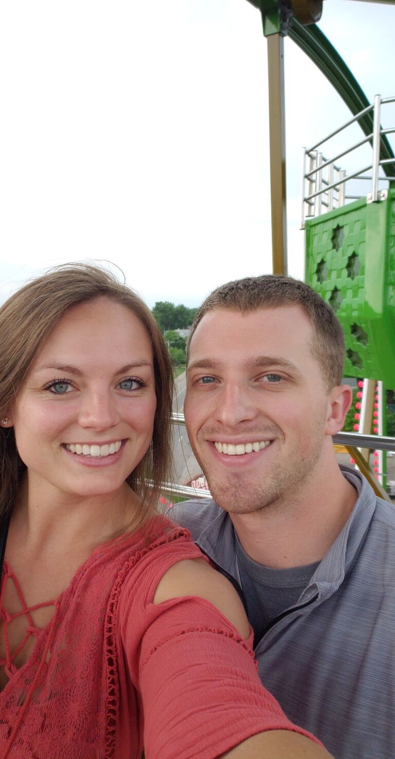 We went on our first date to Betty Dangers and took a romantic Ferris wheel ride with a great view of Minneapolis! 