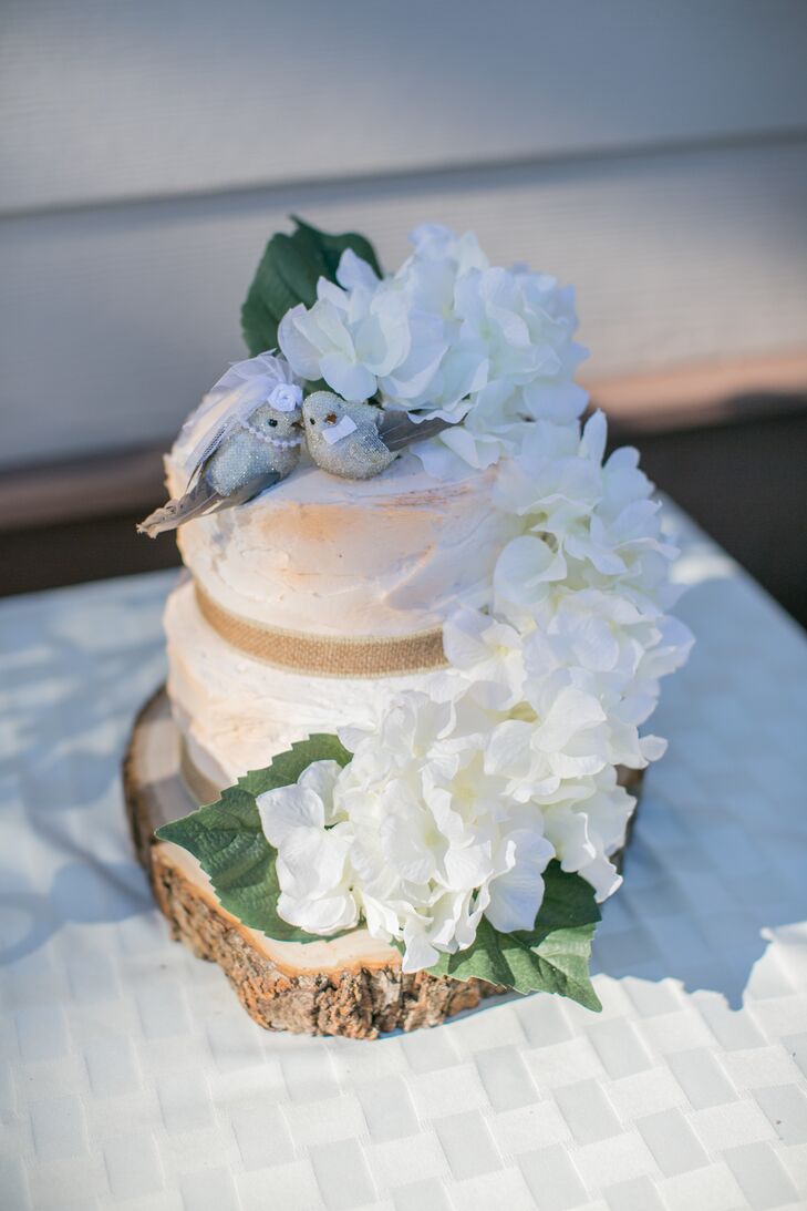 Bird Topper And Hydrangea Cake Flowers