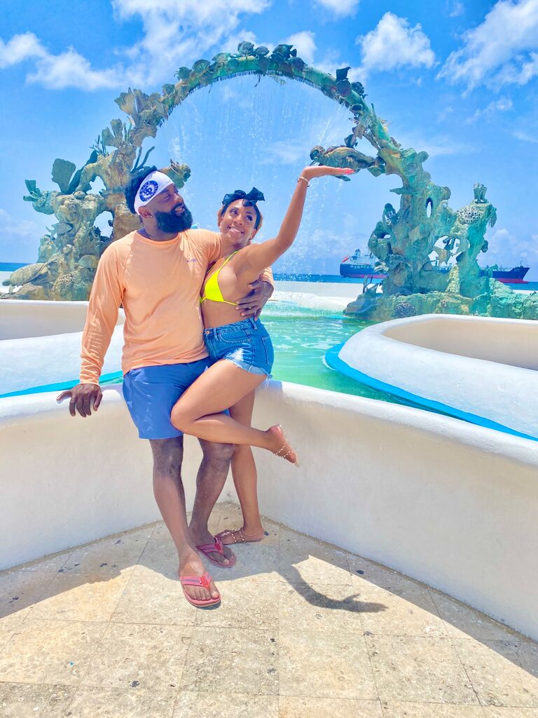 Jasha took Joya on a trip to Playa Del Carmen, Mexico for her birthday. This photo was taken in Cozumel after they went snorkeling. 