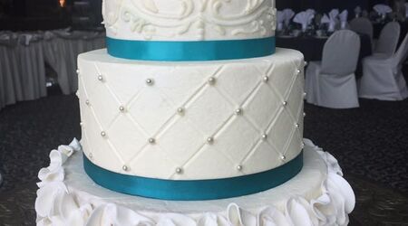 2 tier Square Tiffany Blue Cake - Karen's Cakes