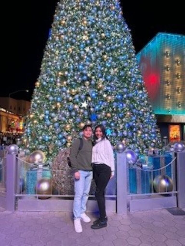 Christmas lights with family.
