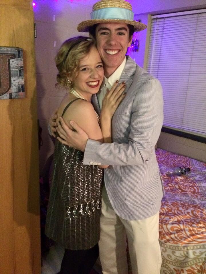 Our first Halloween. We went as Daisy and Gatsby.