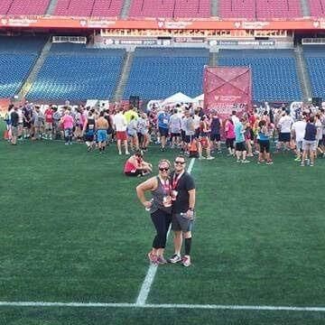 Their first 5K together: Finish at the 50 at Gillette Stadium. Between the summer heat and the stadium ramps, it was more intense than expected- but totally worth it for that finish line moment on the 50-yard line.