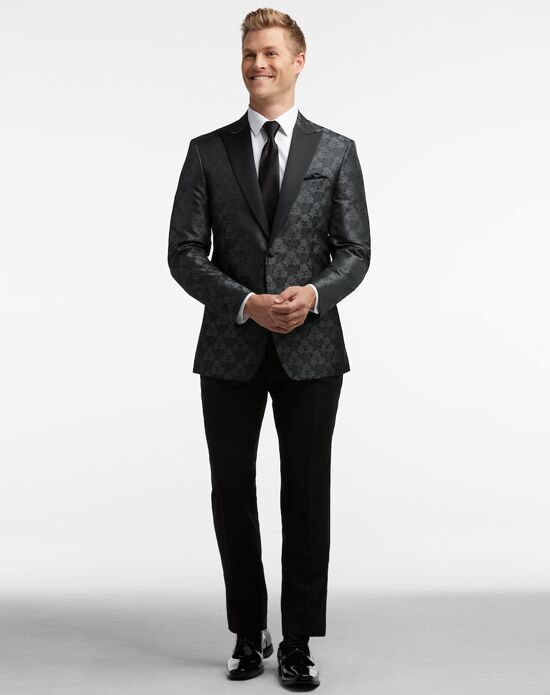 Blue Notch Lapel Suit, Black by Vera Wang