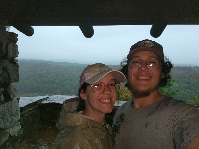 Enjoying a rainy hike in a new state of mind. Marriage is on the horizon!