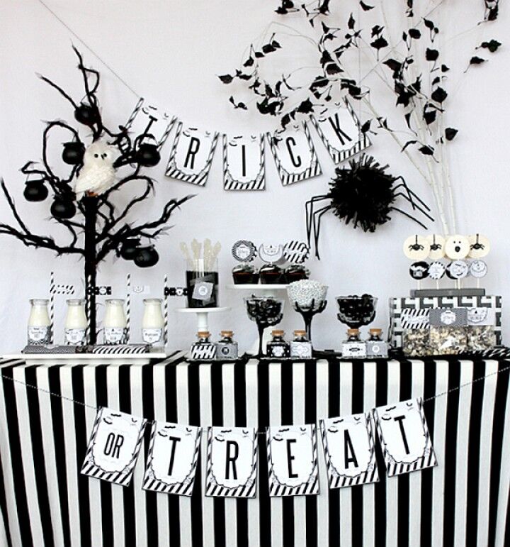 Black and White Halloween Party Decorations