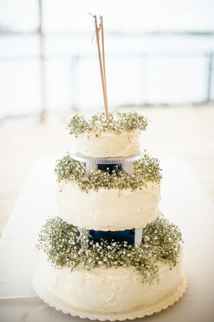 Ivory Three Tier Wedding Cake With Baby S Breath