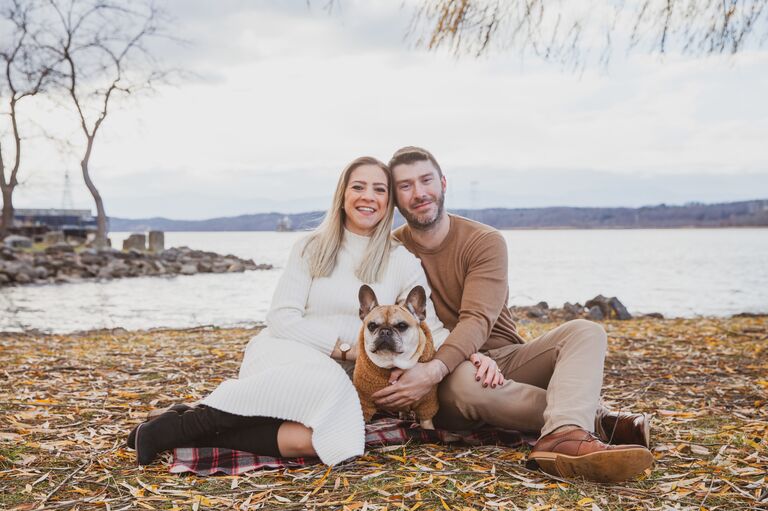 Engagement shoot on a very cold day on the Hudson River!