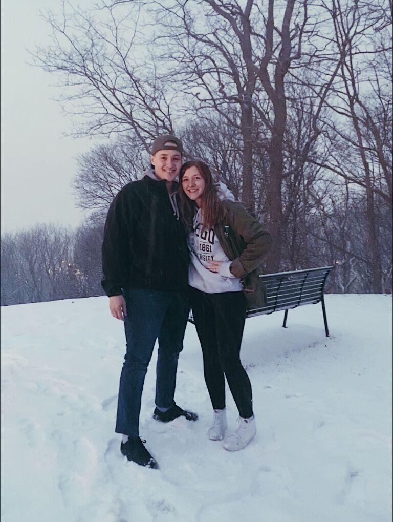 Enjoying the snow on Cobb's Hill