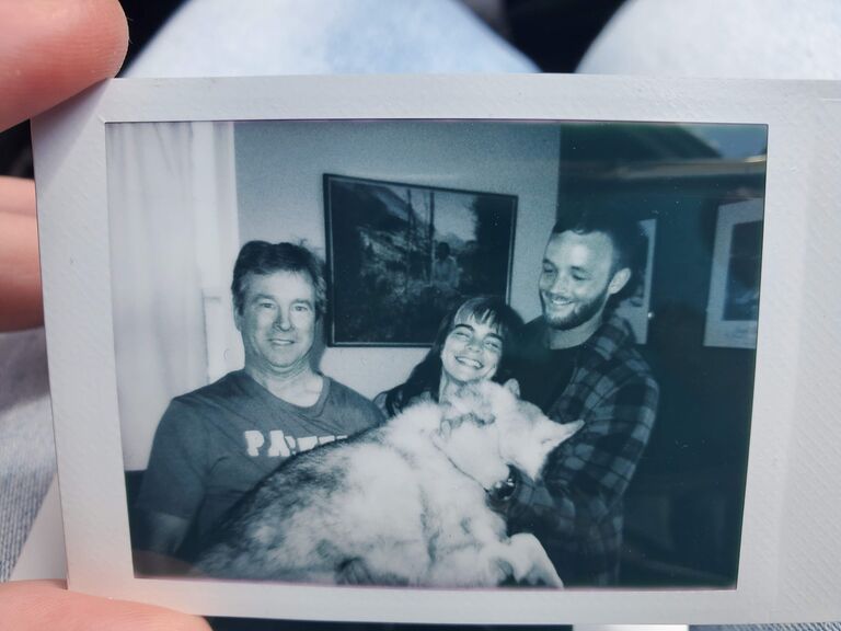 Jesse meeting my dad on our trip