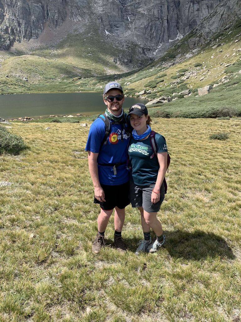 1st photo together - Chicago Lakes (11 mile hike)