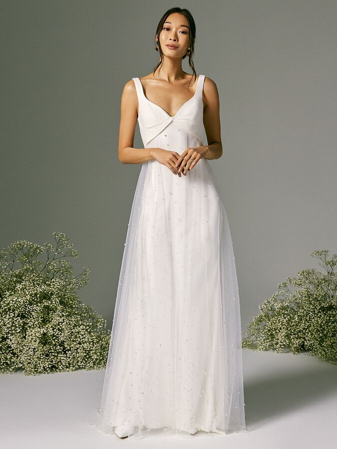 See New Savannah Miller Wedding Dresses From Bridal Fashion Week