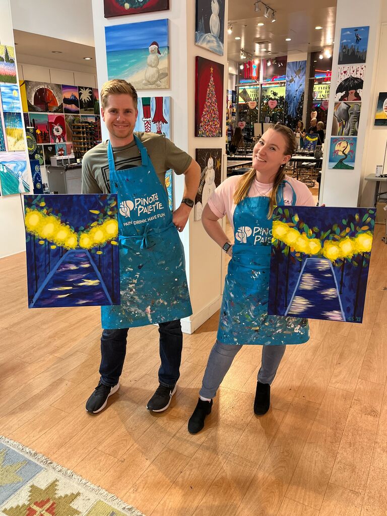 Our 2nd paint-and-sip for Valentine's day