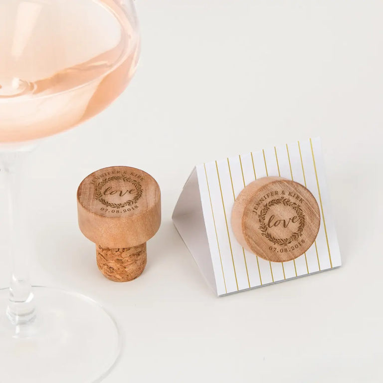 Customized wine corks for your rustic wedding favors