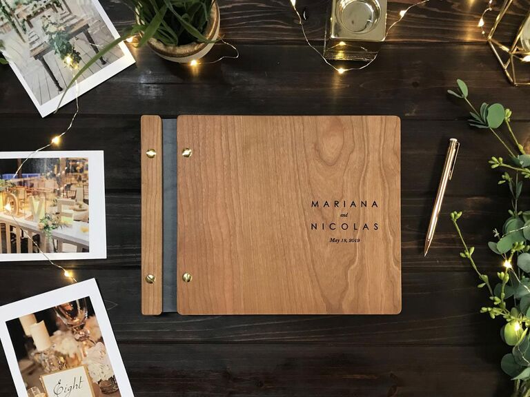 wooden guest book for wedding from Etsy