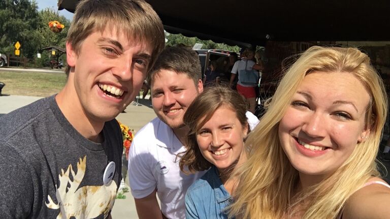 Our third date was a double date with Jamie & Michael, grape stomping at the Little Italy Festival in Clinton, IN.