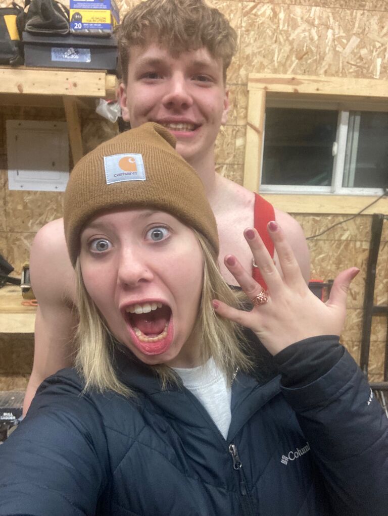 they promised to get married, little did they know that the ring he made Tabby would turn into a diamond a few months later!