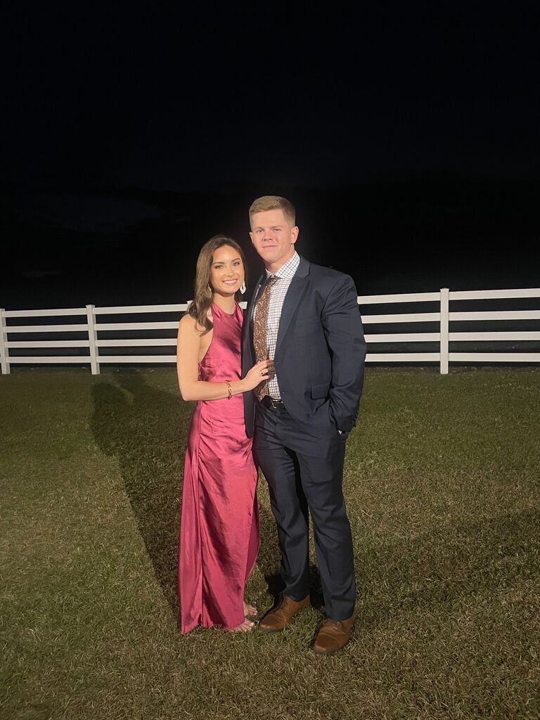 Our first formal picture together. I was able to meet Caleb's friends at their wedding.
