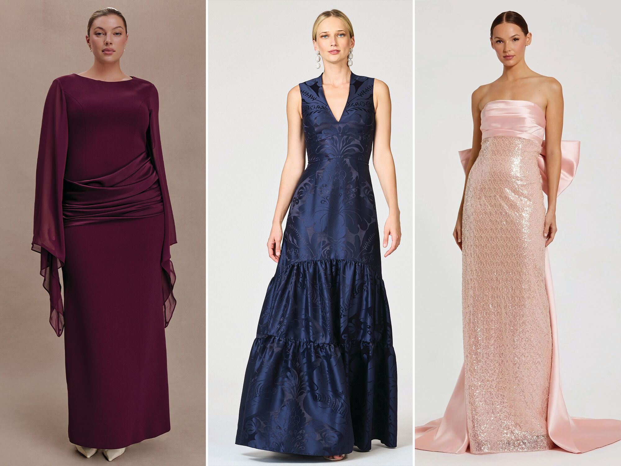 Three modern mother-of-the bride dress options