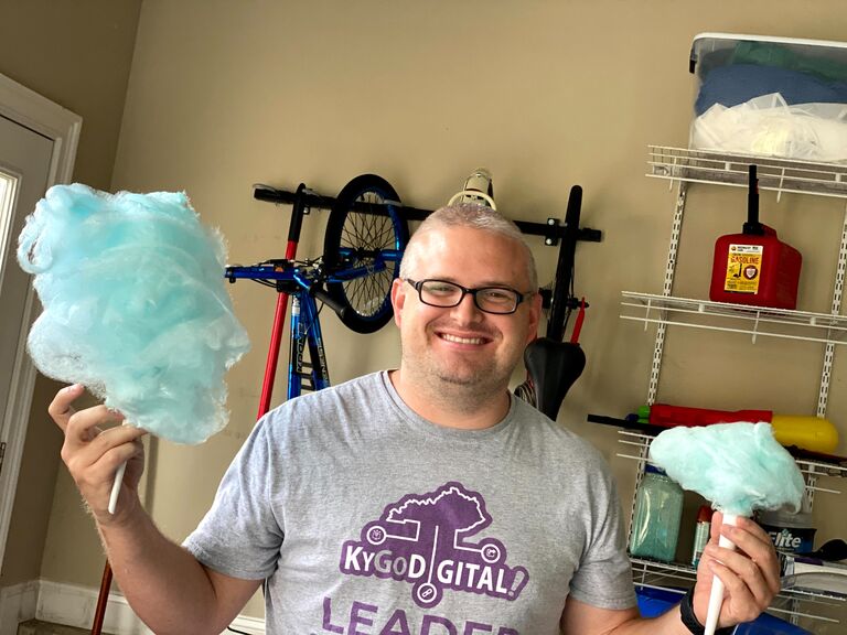 Fall break 2020, we decided to have a STAYcation and each of us planned a few days around a theme. Chase really romanced Brooke by renting a cotton candy machine on the "Wizard of Oz" day to represent the tornado. One of Brooke's favorite memories forever and ever.