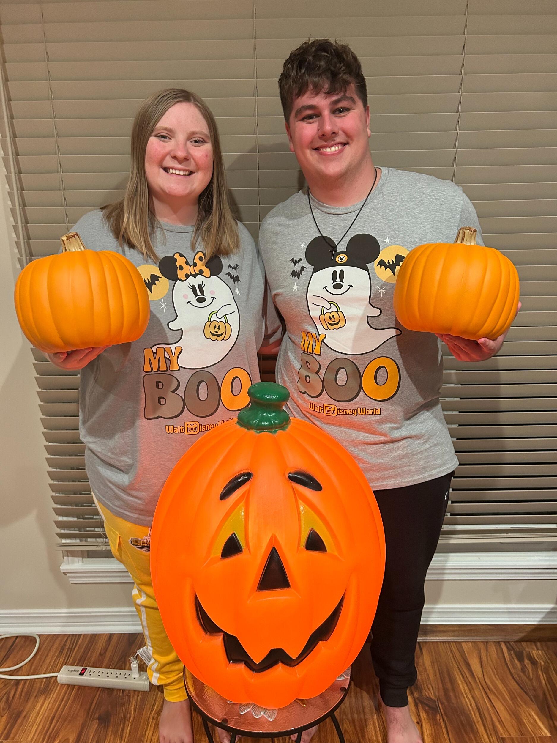 Pumpkin Patch day at Walters in Wichita. Halloween matching Disney shirts of course!