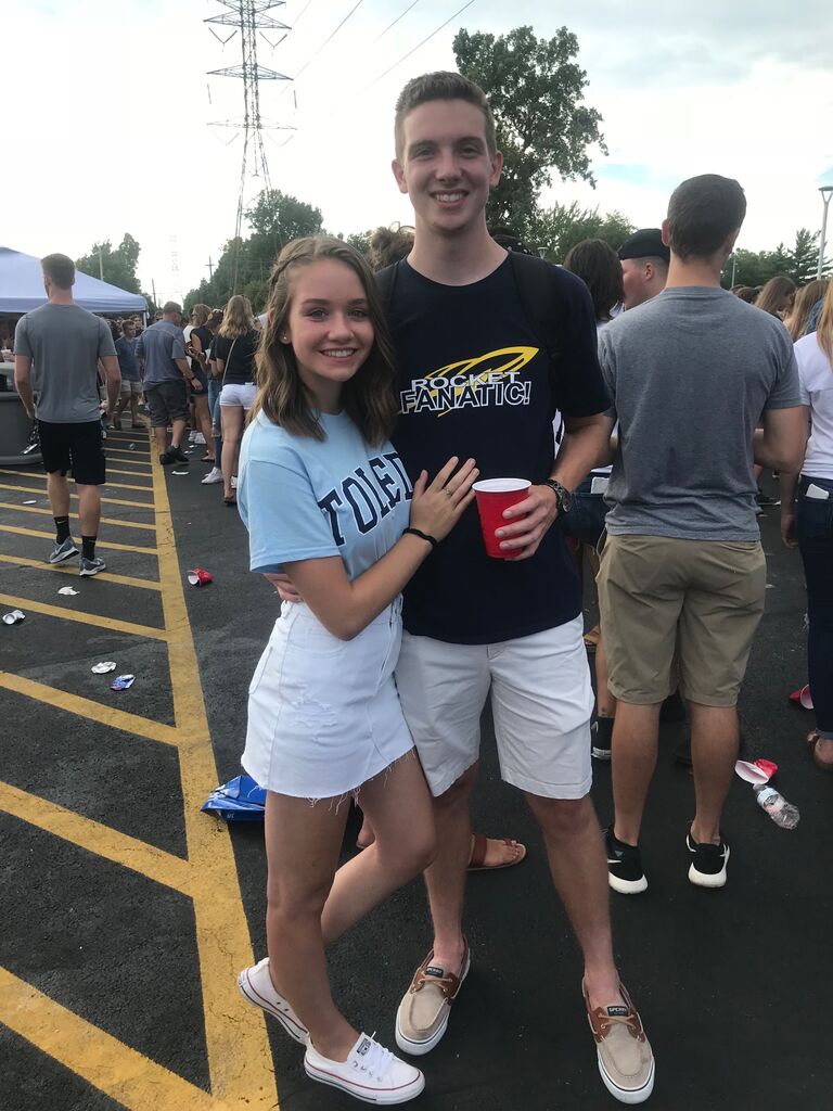 First UT football game together Go rockets!