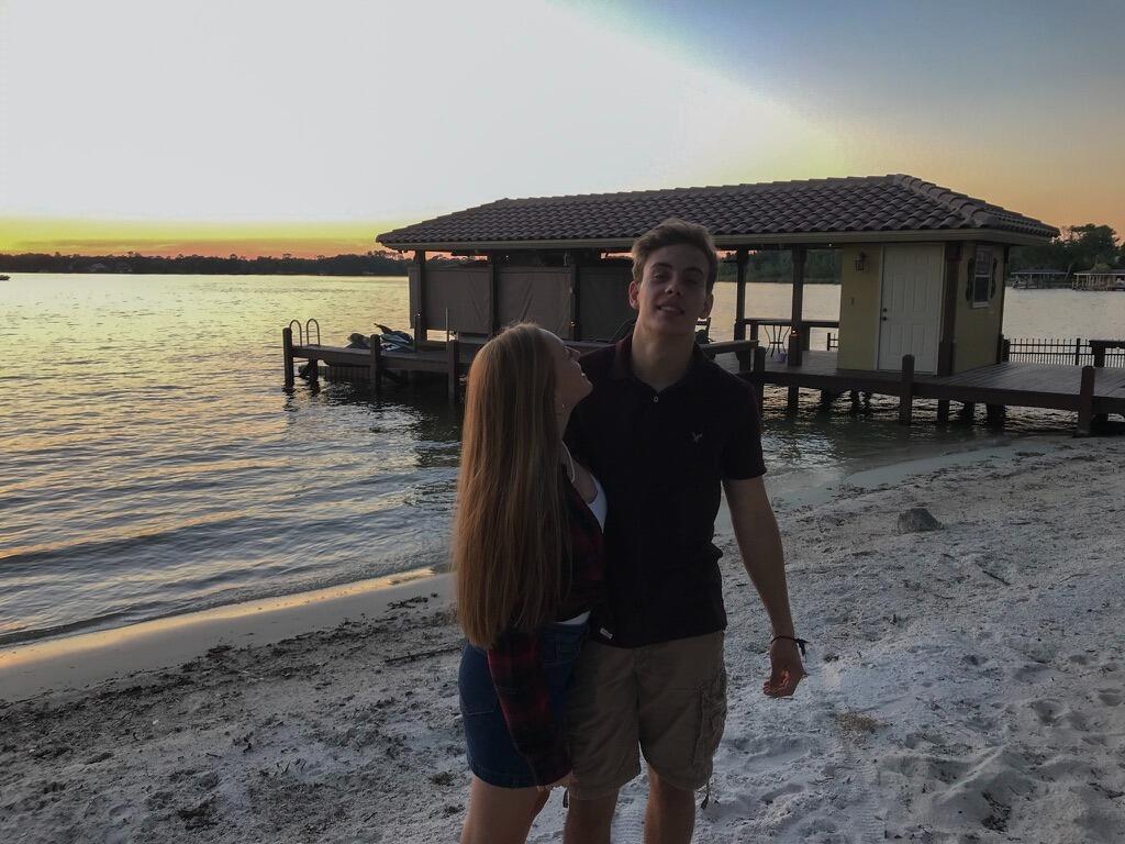 Emma and Brett hanging out at Aunt Anne's lake house!