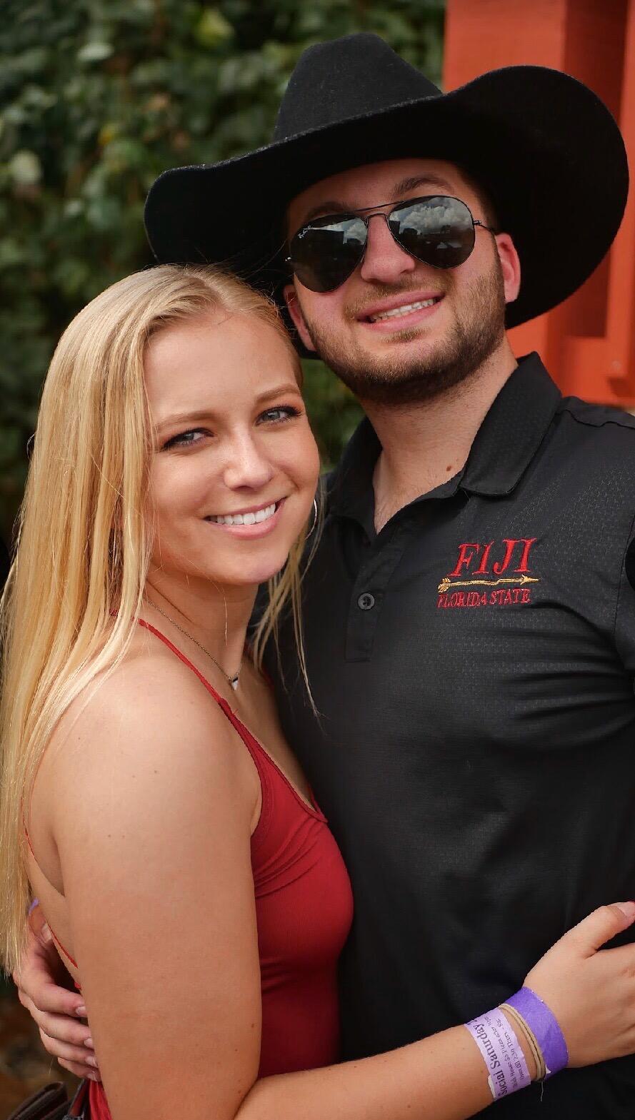 Kaitlyn and Jake officially met at Jake's fraternity tailgate for a FSU football game when Kaitlyn (again) walked up to Jake, grabbed his cowboy hat and put it on her head, saying "hey, I like your hat" to Jake.  